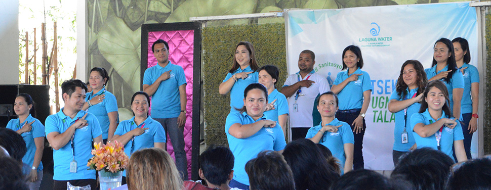Laguna Water Management Team dancing to its desludging jingle, “Poo-poo song”.